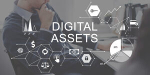 Digital assets business management system concept