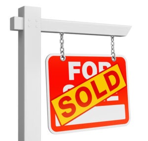 Home sold sale real estate sign isolated white